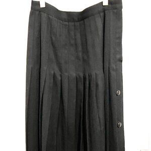 Black Louben wool stitch down pleated skirt size 10